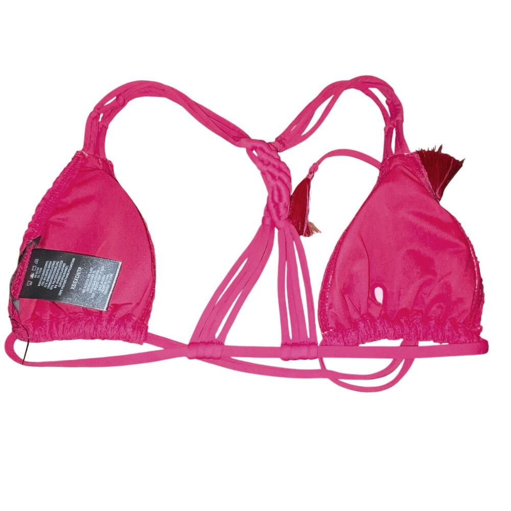 Vince Camuto Crochet Lace Tie Front bikini pink XS $146 - Picture 4 of 9